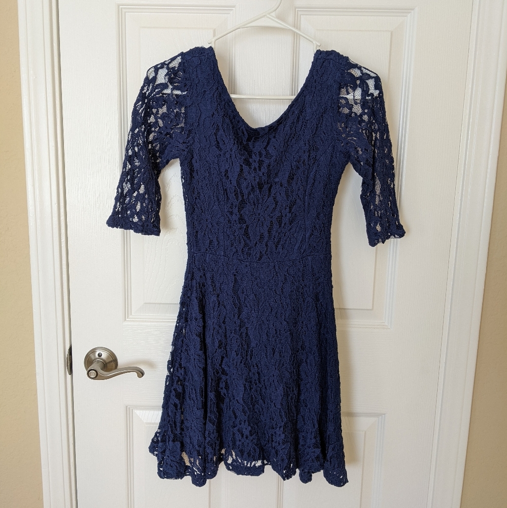 Navy lace dress
